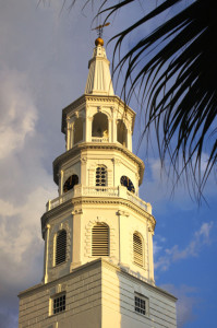 White Church Steeple Charleston South Carolina