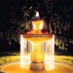 This is the illuminated fountain used in Lowcountry Vistas Native Landscape Design's residential landscape design project in Mt. Pleasant, SC 29466.