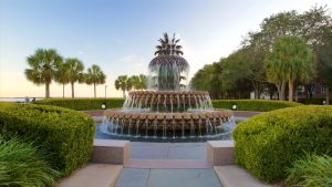 Charleston SC Landscape Design Pineapple Garden Fountain