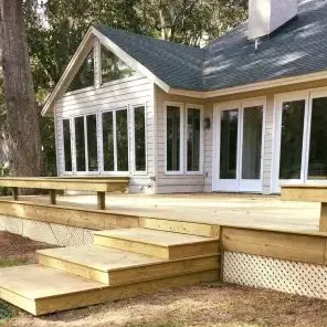 This is a deck installation on Seabrook Island, SC 29455 by Lowcountry Vistas Native Landscape Design.