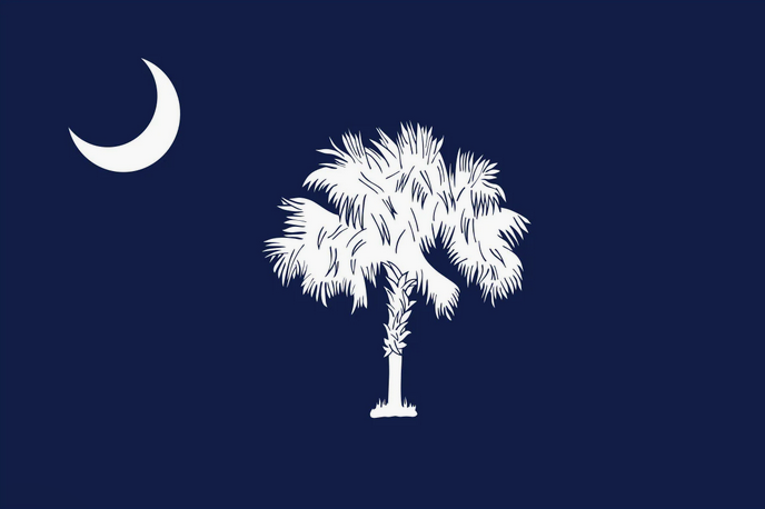 The SC flag features the palmetto tree because it was the native species that enabled Ft. Moultrie to withstand the British fleet's bombardment from Charleston Harbor.